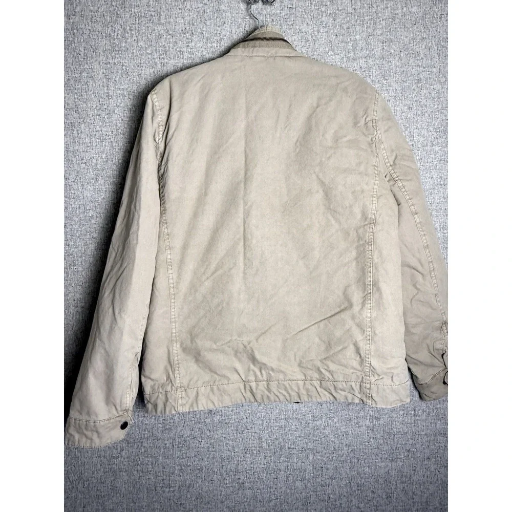 Levi's Twill Khaki Tan Brown Military Trucker Field Utility Full Zip Jacket MED‎